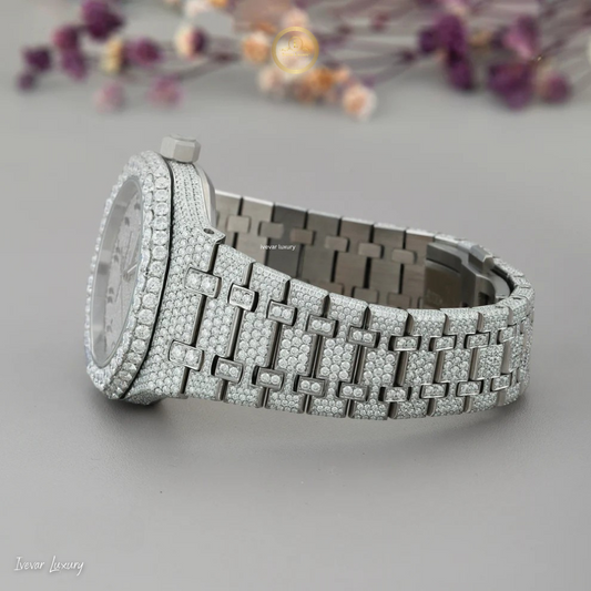 Custom Full Iced Diamond Watch Unique Design by Ivevar