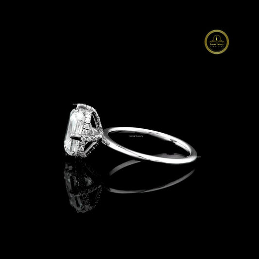 Radiant Cut Moissanite Solitaire Delicate Ring - view 3