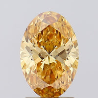 Stylish Of 1.64 CT Oval Shape Fancy Vivid Orangy Yellow Color VS2 Clarity Lab Grown Diamond For Last Glow