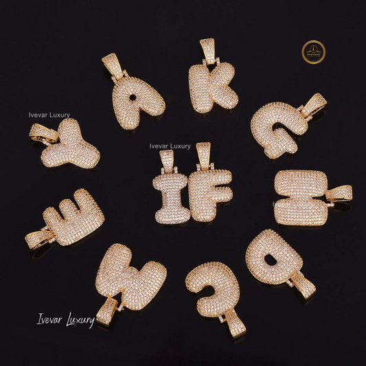 Iced-out Lab Diamond Letter Pendant Bold Hip Hop Custom Name Piece - view 3