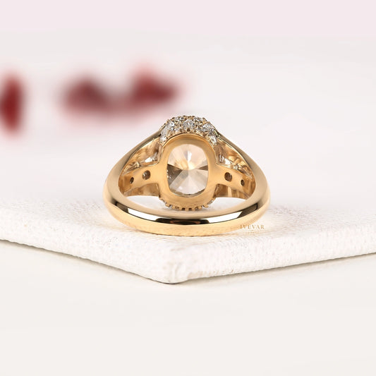 Cushion Cut Bezel Split Shank Ring - view 3
