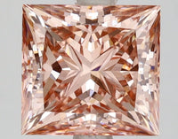 Excellent 3.02 CT Princess Shape Fancy Intense Brown Pink Color VS2 Clarity Moissanite Diamond For Cocktail Ring