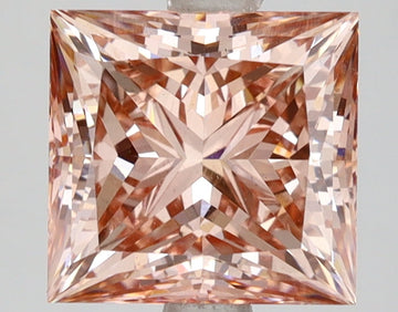 Excellent 3.02 CT Princess Shape Fancy Intense Brown Pink Color VS2 Clarity Moissanite Diamond For Cocktail Ring