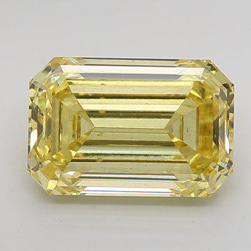 Affordable Of 2.91 CT Emerald Shape Fancy Intense Yellow Color VS2 Clarity Lab Grown Diamond For Her Touch
