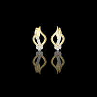 0.20 TCW Imperial Flame Curve Moissanite Diamond Cluster Earrings with Flowing Open Silhouette