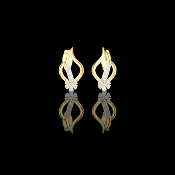 0.20 TCW Imperial Flame Curve Lab Grown Diamond Cluster Earrings with Flowing Open Silhouette