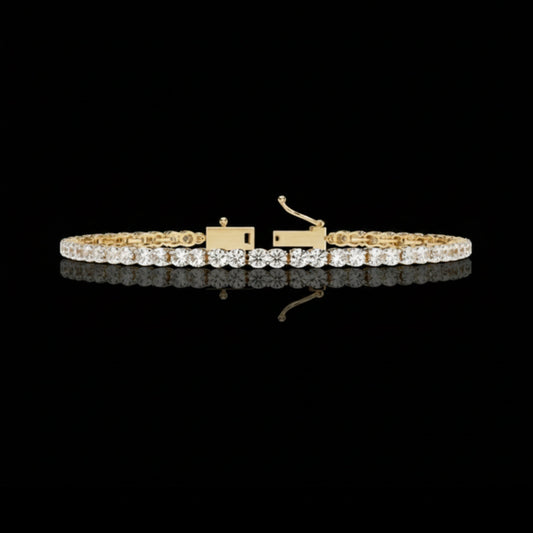3.98 TCW Elegant Moissanite Diamond Tennis Bracelet with Round Brilliant Cut Stones for Luxurious Sophistication