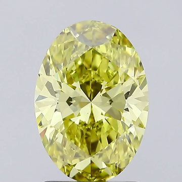 Unique Of 1.54 CT Oval Shape Fancy Intense Yellow Color VS2 Clarity Moissanite Diamond For Wide Blue