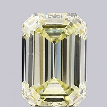 Stylish Of 3.00 CT Emerald Shape Fancy Yellow Color VS2 Clarity Lab Grown Diamond For Her Smile