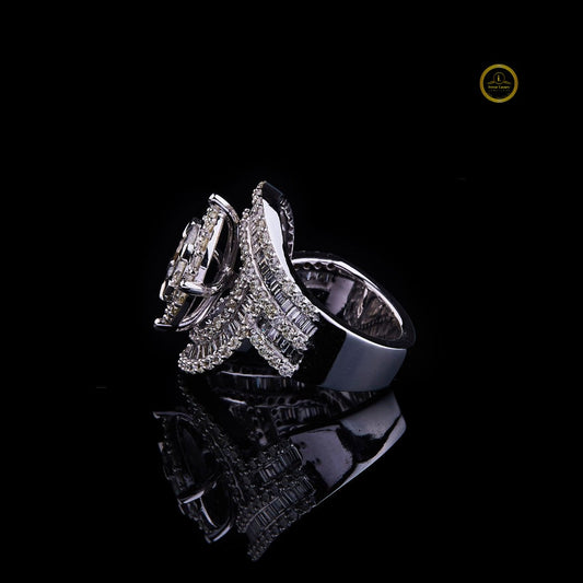Radiant Swirl Round Lab Grown Diamond Cocktail Ring A Symphony of - view 3