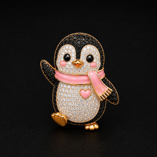 Bunny, Jellyfish & Penguin Pave Crystal Animal Cufflinks - view 3
