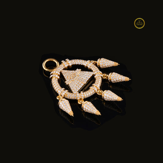Custom Iced-Out Pyramid Eye Medallion Pendant With VVS1 - view 3