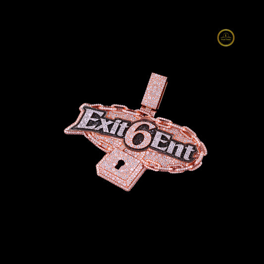 Exit6Ent Lab Diamond Hip Hop Logo Pendant - view 3
