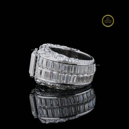 4 CT Emerald Cut Lab Grown Diamond Statement Ring - view 3