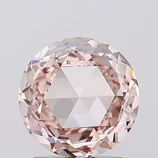 Stylish 1.37 CT Rose Cut Shape Fancy Light Brown Pink Color VVS2 Clarity Moissanite Diamond For Birthday Ring