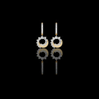 1.00 TCW Luminous Crescent Sparkle Hoop Drop Earrings with Brilliant Round Moissanite Diamond