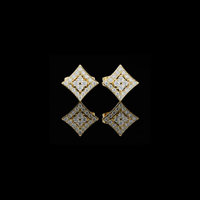 0.19 TCW Luxurious Square Moissanite Diamond Stud Earrings with Multi Stone Brilliance