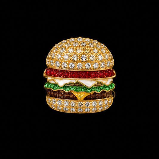 Food Inspired Cufflink Collection – Pizza, Burger, Hot Dog, Bacon, Wine & Noodle Bowl - view 4
