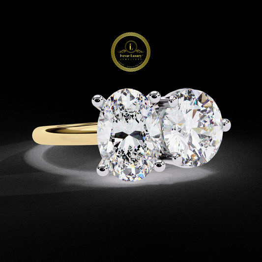 Premium Oval Cut Lab Grown Diamond Ring Solid Gold & Silver Luxury Jewelry