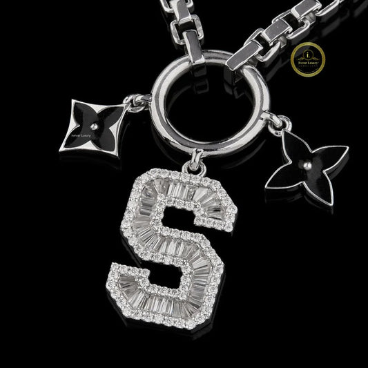 Custom Initial S Lab Grown Diamond Link Necklace By Ivevar