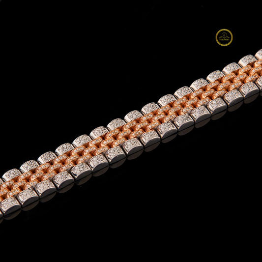Triple Row Round Cut Tennis Bracelet - view 3