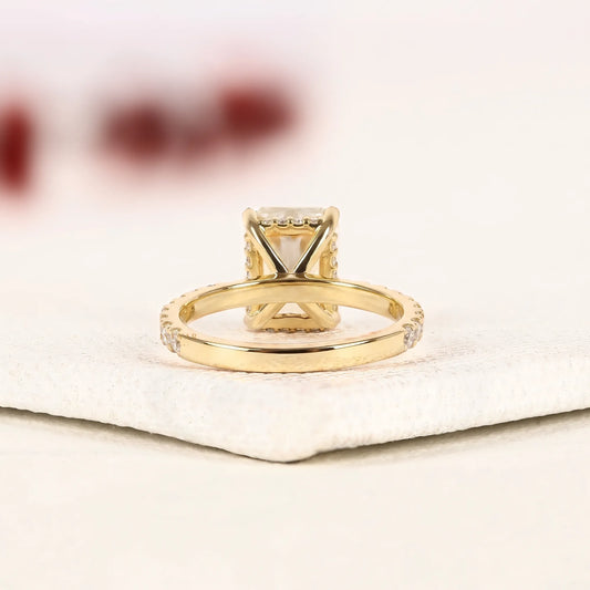 Radiant Cut Lab Grown Diamond Pave Engagement Ring