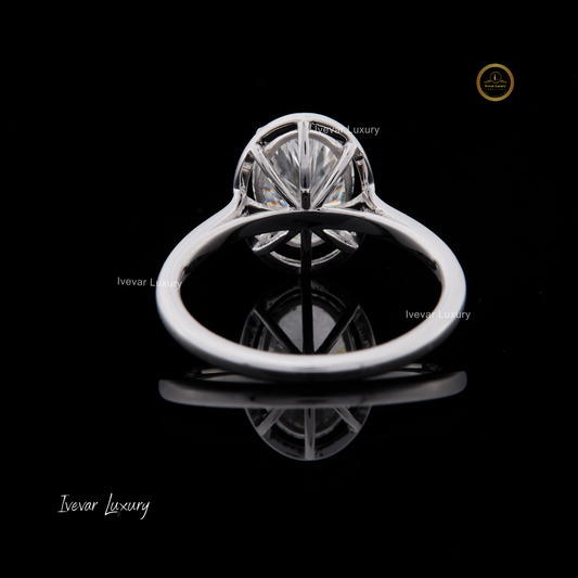 2Carat Fancy Oval Lab Grown Diamond Ring By Ivevar