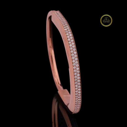 Minimalist Pave Hinged Bracelet - view 3