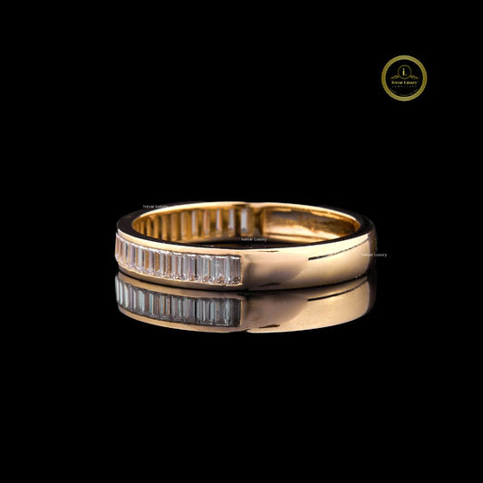 Baguette Cut Channel Set Eternity Wedding Band - view 3