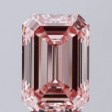 Classic Of 3.29 CT Emerald Shape Fancy Intense Pink Color VS2 Clarity Moissanite Diamond For That Look