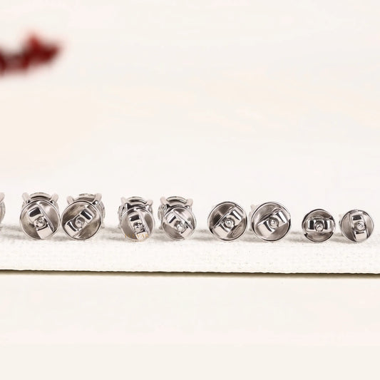 Round Solitaire Stud Earrings - view 3