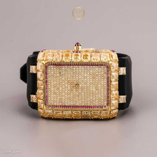 Limited Edition Half Iced Out Natural Diamond Watch Ivevar Exclusive