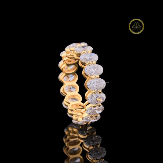 Oval Cut Lab Diamond Full Eternity Wedding Band - view 3