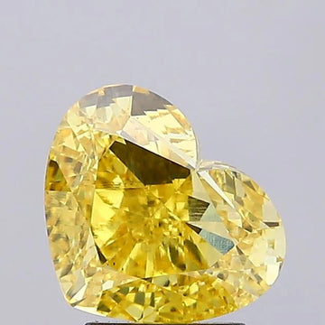 Unique Of 3.00 CT Heart Shape Fancy Vivid Yellow Color VS2 Clarity Moissanite Diamond For Still Flame