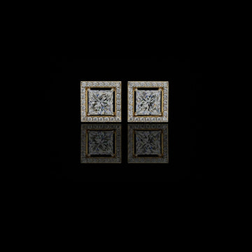 0.72 CT Precious Adornments Lab Grown Princess Cut Diamond Earrings Unparalleled Elegance