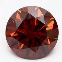 Luxury 2.31 CT Round Shape Fancy Vivid Brownish Orange Color VVS2 Clarity Moissanite Diamond For Surprise Ring