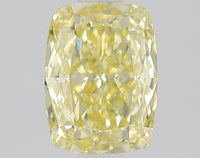 Custom Luxury 1.15 CT Cushion Shape Fancy Vivid Yellowish Yellow Color VVS1 Clarity Lab Grown Diamond For Bright Side