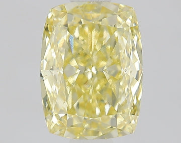 Custom Luxury 1.15 CT Cushion Shape Fancy Vivid Yellowish Yellow Color VVS1 Clarity Lab Grown Diamond For Bright Side