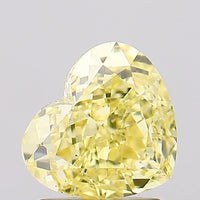 Bright Of 1.54 CT Heart Shape Fancy Intense Yellow Color VS2 Clarity Moissanite Diamond For Shared Quiet