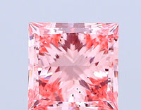 Great 1.62 CT Princess Shape Fancy Vivid Pink Color VS2 Clarity Lab grown Diamond For Anniversary Ring