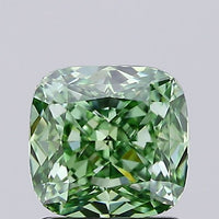 High Quality 1.16 CT Cushion Shape Fancy Vivid Green Color VVS1 Clarity Lab Grown Diamond For Lost Hours