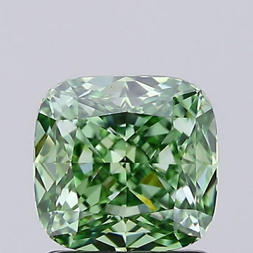 High Quality 1.16 CT Cushion Shape Fancy Vivid Green Color VVS1 Clarity Lab Grown Diamond For Lost Hours