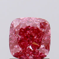 Minimalist Fancy Vivid Pink Color VS1 Clarity 1.10 CT Cushion Shape Moissanite Diamond For Propose Ring