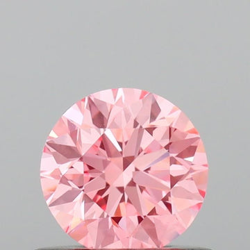 Bright choice 0.54 CT Round Shape Fancy Vivid Pink Color VVS1 Clarity Lab Grown Diamond For Silent Flame