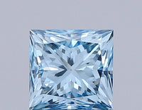Premium Fancy Vivid Blue Color 1.00 CT Princess Shape VS1 Clarity Moissanite Diamond For Wedding Ring