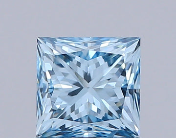 Premium Fancy Vivid Blue Color 1.00 CT Princess Shape VS1 Clarity Moissanite Diamond For Wedding Ring