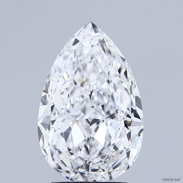 Stunning 3.00 CT Pear Shape D Color VVS2 Clarity Lab Grown Diamond For Bright Echo