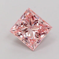 Dazzling 0.53 CT Princess Shape Fancy Pink Color VVS2 Clarity Lab Grown Diamond For Near Silence