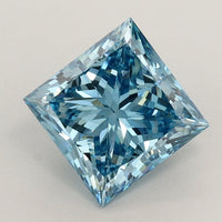 Dazzling 1.50 CT Princess Shape Fancy Vivid Blue Color VS1 Clarity Lab Grown Diamond For Plain Gold