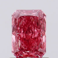 Trendy One 1.05 CT Radiant Shape Fancy Vivid Pink Color VVS2 Clarity Lab Grown Diamond For Her Light